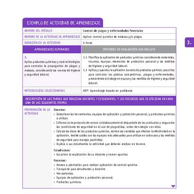 Aplicar control químico de malezas y/o plagas Aplicar control químico de malezas y/o plagas