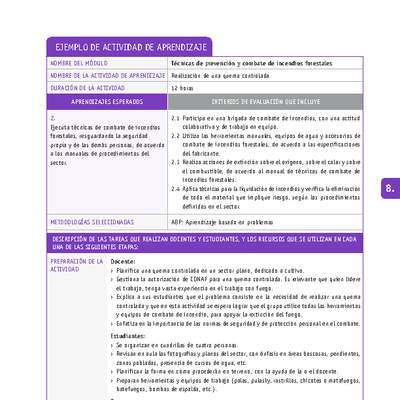 Realización de una quema controlada Realización de una quema controlada