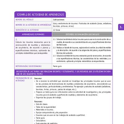 Uso y rendimiento de insumos: Productos de acabado (lacas, selladores, barnices, pinturas, otros) Uso y rendimiento de insumos: Productos de acabado (lacas, selladores, barnices, pinturas, otros)
