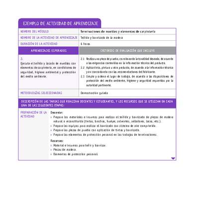 Teñido y barnizado de la madera Teñido y barnizado de la madera