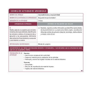 Búsqueda de oportunidades Búsqueda de oportunidades