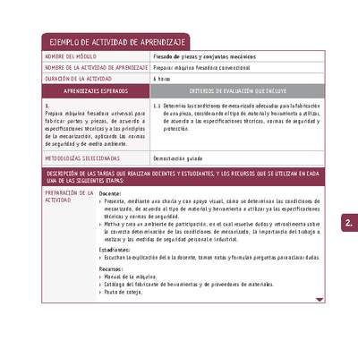 Preparar máquina fresadora convencional Preparar máquina fresadora convencional