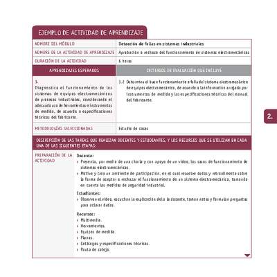 Aprobación o rechazo del funcionamiento de sistemas electromecánicos Aprobación o rechazo del funcionamiento de sistemas electromecánicos