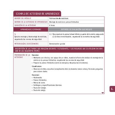 Montaje de matriz en prensa hidráulica Montaje de matriz en prensa hidráulica