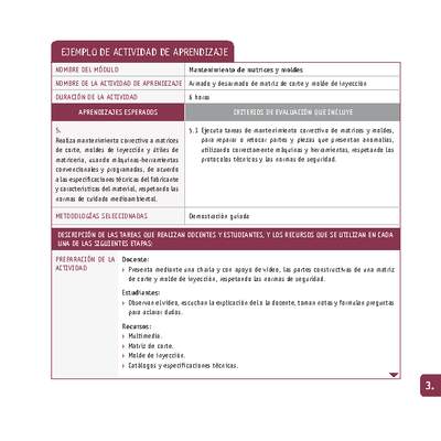 Armado y desarmado de matriz de corte y molde de inyección Armado y desarmado de matriz de corte y molde de inyección