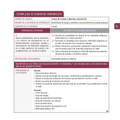 Identificación de riesgos y accidentes a causa de elementos y residuos peligrosos Identificación de riesgos y accidentes a causa de elementos y residuos peligrosos