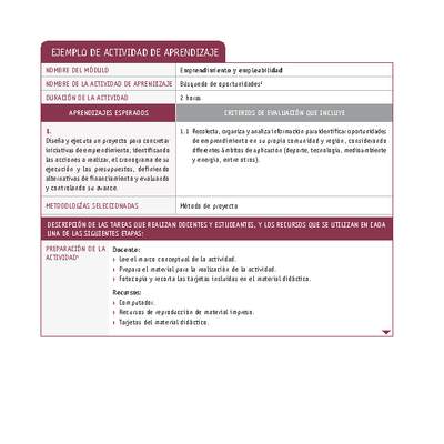 Búsqueda de oportunidades Búsqueda de oportunidades