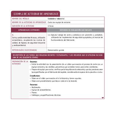 Corta con equipo de oxicorte Corta con equipo de oxicorte