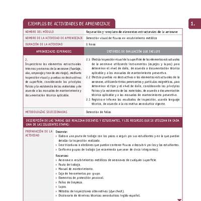 Detección visual de fisuras en recubrimiento metálico Detección visual de fisuras en recubrimiento metálico