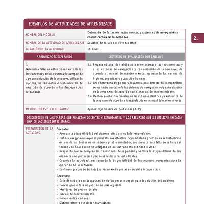 Solución de falla en el sistema pitot Solución de falla en el sistema pitot