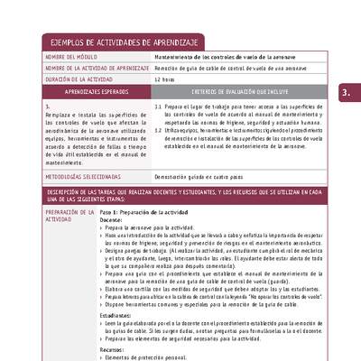 Remoción de guía de cable de control de vuelo de una aeronave Remoción de guía de cable de control de vuelo de una aeronave