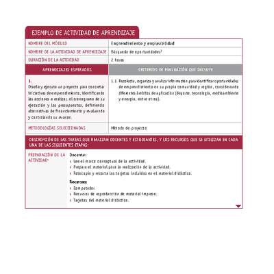 Búsqueda de oportunidades Búsqueda de oportunidades