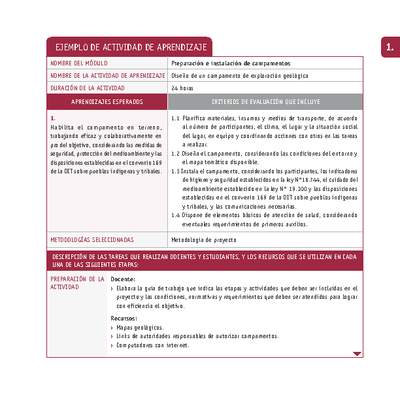 Diseño de un campamento de exploración geológica Diseño de un campamento de exploración geológica