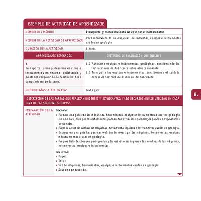 Reconocimiento de las máquinas, herramientas, equipos e instrumentos usados en geología Reconocimiento de las máquinas, herramientas, equipos e instrumentos usados en geología