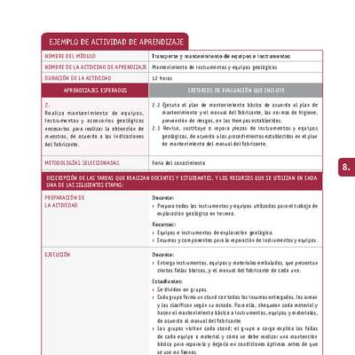 Mantenimiento de instrumentos y equipos geológicos Mantenimiento de instrumentos y equipos geológicos