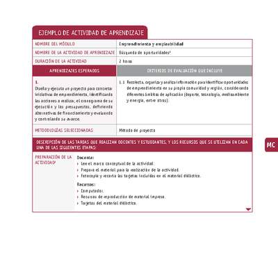 Búsqueda de oportunidades Búsqueda de oportunidades