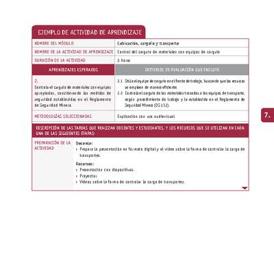 Control del carguío de materiales con equipos de carguío Control del carguío de materiales con equipos de carguío