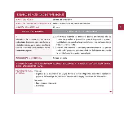 Control de inventario de pasivos ambientales Control de inventario de pasivos ambientales