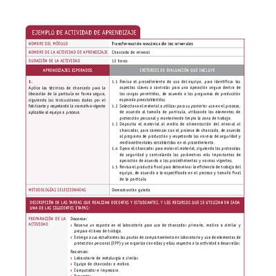 Chancado de mineral Chancado de mineral