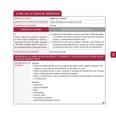 Trabajo de laboratorio: secado de material Trabajo de laboratorio: secado de material