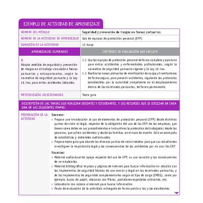 Uso de equipos de protección personal (EPP) Uso de equipos de protección personal (EPP)