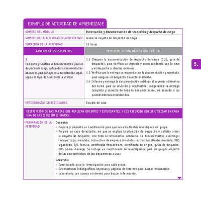 Armar la carpeta de despacho de carga Armar la carpeta de despacho de carga