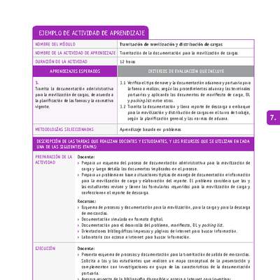 Tramitación de la documentación para la movilización de cargas Tramitación de la documentación para la movilización de cargas