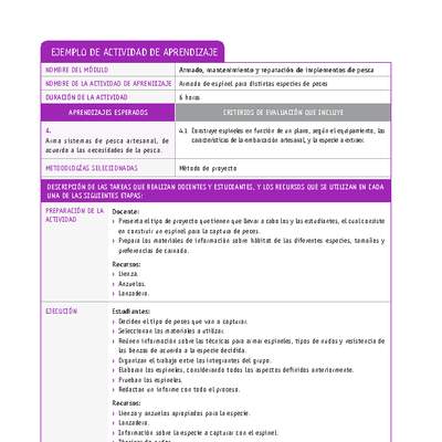 Armado de espinel para distintas especies de peces Armado de espinel para distintas especies de peces