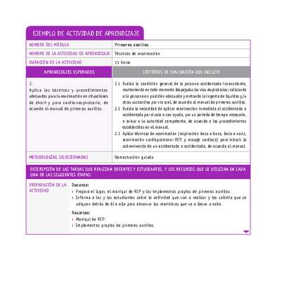 Técnicas de reanimación Técnicas de reanimación