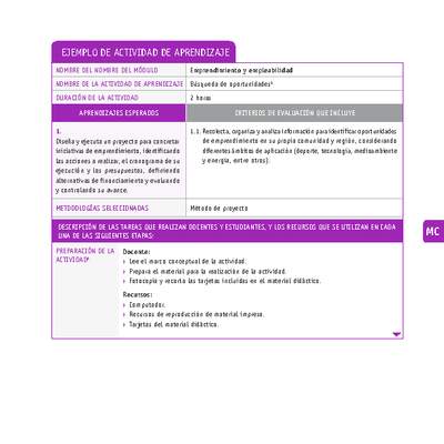 Búsqueda de oportunidades Búsqueda de oportunidades