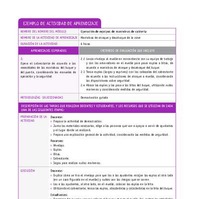 Maniobras de atraque y desatraque de la nave Maniobras de atraque y desatraque de la nave