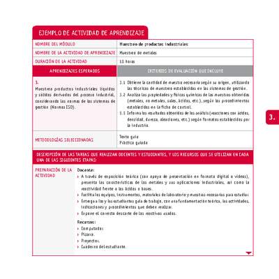 Muestreo de metales Muestreo de metales