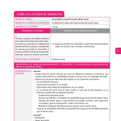 Fortaleciendo el desarrollo biopsicosocial del adulto mayor Fortaleciendo el desarrollo biopsicosocial del adulto mayor