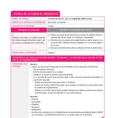 Orientando a la familia Orientando a la familia