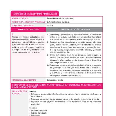 Disfrutando piezas musicales Disfrutando piezas musicales