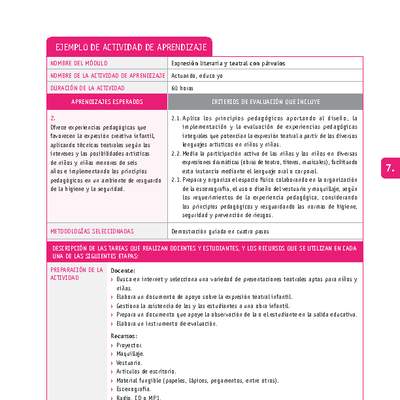 Actuando, educo yo Actuando, educo yo