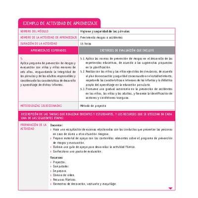 Previniendo riesgos o accidentes Previniendo riesgos o accidentes