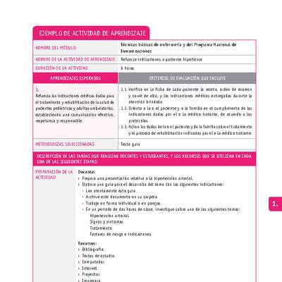 Refuerza indicaciones a paciente hipertenso Refuerza indicaciones a paciente hipertenso