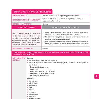 Detectando alteraciones de conciencia y parámetros básicos en pacientes en estado crítico Detectando alteraciones de conciencia y parámetros básicos en pacientes en estado crítico
