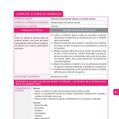 Realiza atención de primeros auxilios Realiza atención de primeros auxilios