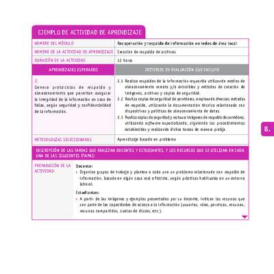 Creación de respaldo de archivos Creación de respaldo de archivos