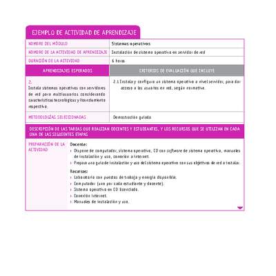 Instalación de sistema operativo en servidor de red Instalación de sistema operativo en servidor de red