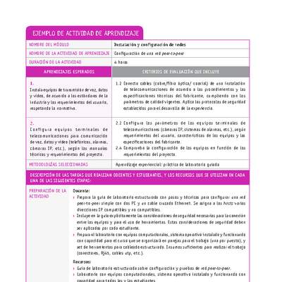 Configuración de una red peer-to-peer Configuración de una red peer-to-peer