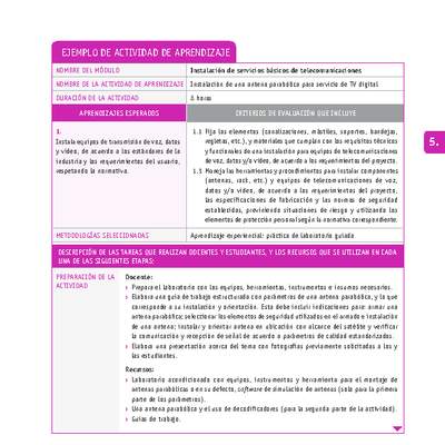 Instalación de una antena parabólica para servicio de TV digital Instalación de una antena parabólica para servicio de TV digital