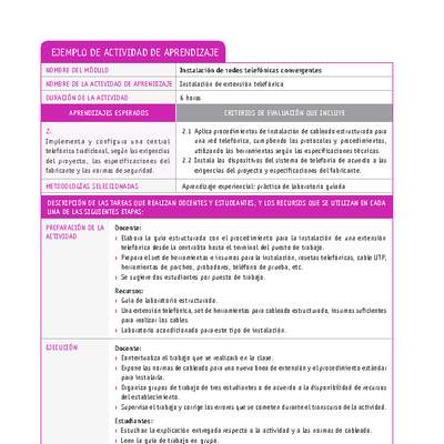 Instalación de extensión telefónica Instalación de extensión telefónica