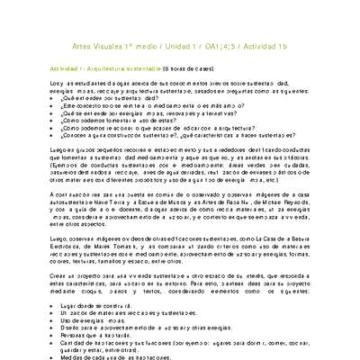 Artes Visuales 1 medio-Unidad 2-OA1;4;5-Actividad 1b Artes Visuales 1 medio-Unidad 2-OA1;4;5-Actividad 1b