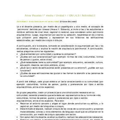 Artes Visuales 1 medio-Unidad 2-OA1;4;5-Actividad 2 Artes Visuales 1 medio-Unidad 2-OA1;4;5-Actividad 2