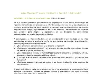 Artes Visuales 1 medio-Unidad 2-OA1;4;5-Actividad 2 Artes Visuales 1 medio-Unidad 2-OA1;4;5-Actividad 2