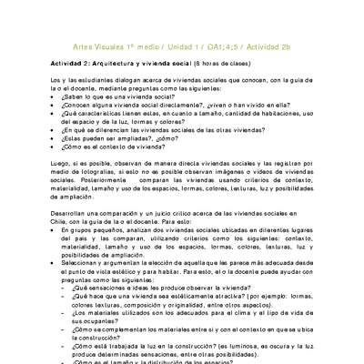 Artes Visuales 1 medio-Unidad 2-OA1;4;5-Actividad 2b Artes Visuales 1 medio-Unidad 2-OA1;4;5-Actividad 2b