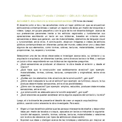 Artes Visuales 1 medio-Unidad 2-OA1;4;5-Actividad 3b Artes Visuales 1 medio-Unidad 2-OA1;4;5-Actividad 3b